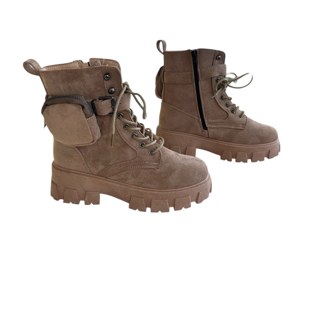 Women's Tan Combat Boots